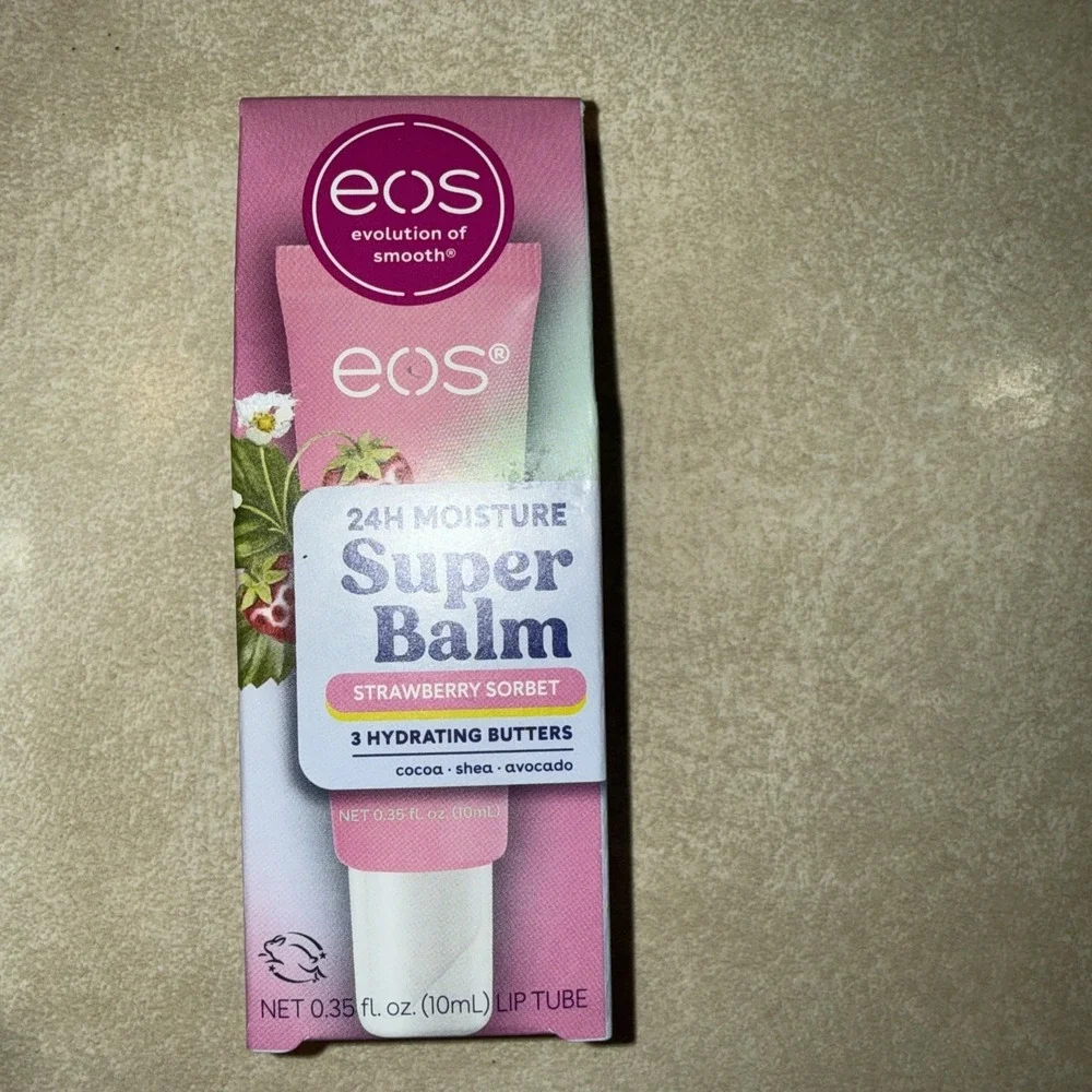 New Viral EOS 24hr Moisture Strawberry Sorbet Lip Gloss/Balms X‎ 4